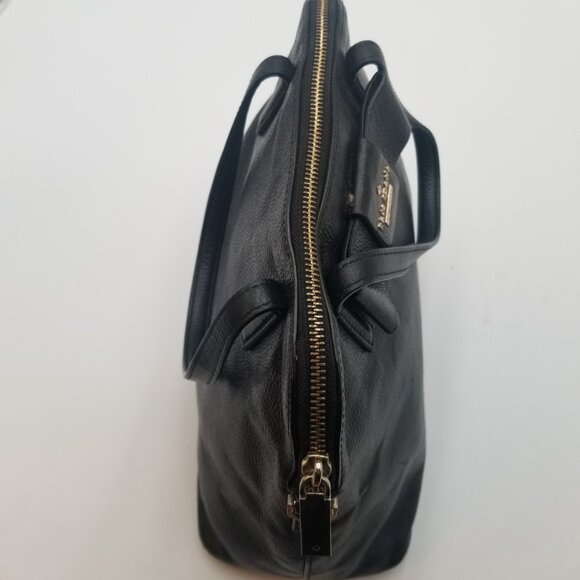 Kate Spade Julia Street Bow Satchel Handbag Black Pebble Leather Top Handle - Picture 3 of 14